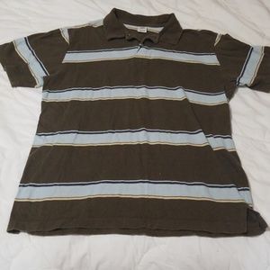 Retro Striped Mens Polo Shirt